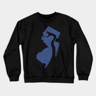 Distressed Minimalistic New Jersey Snake Silhouette Crewneck Sweatshirt